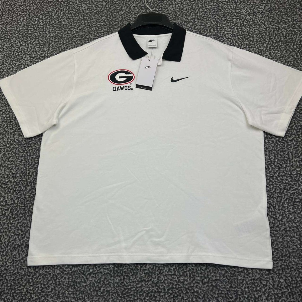 Nike Polo Shirt Men‎ Large Georgia Bulldogs Short Sleeve Oversized Cotton New L